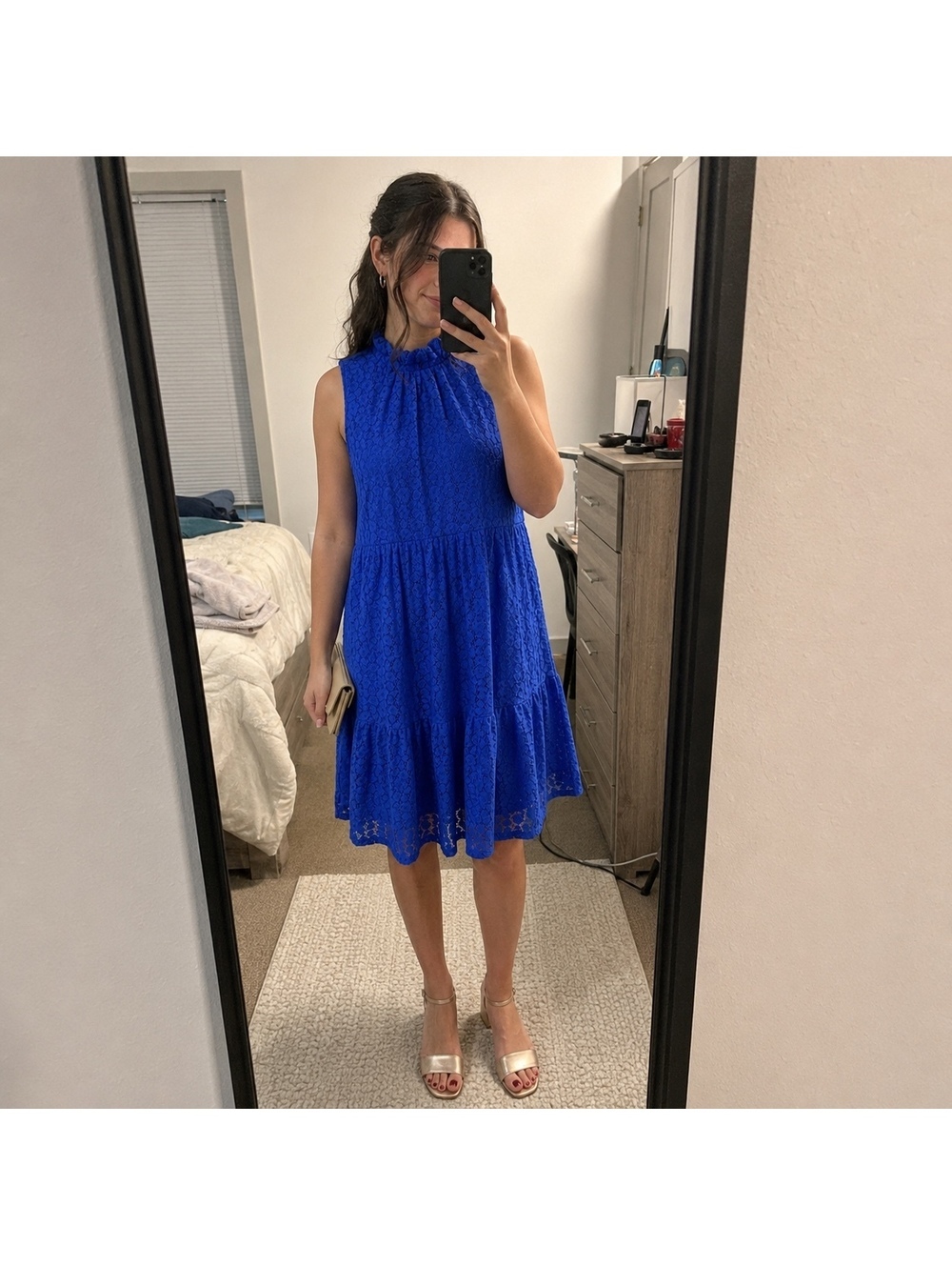 Lilly Pulitzer Blue Lace Tiered Dress - Size S (Like New)